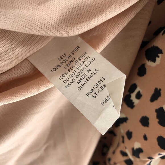 Andree By Unit Womens Sleeveless Leopard Print Dress Tie Detail Beige Brown 2X - Picture 4 of 4